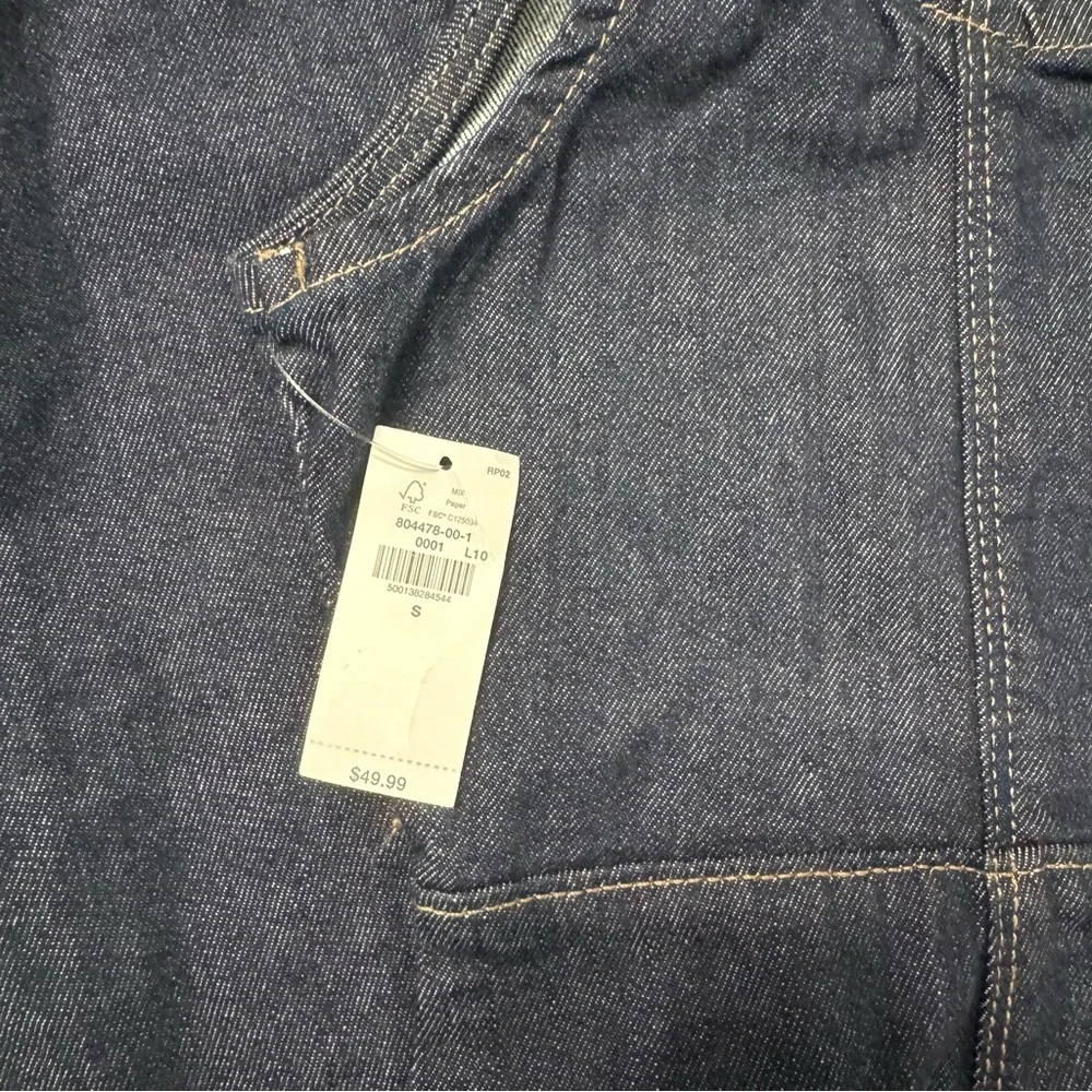 Denim dark blue wash fit and flare square neck midi dress NWT Small - Picture 7 of 7